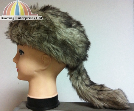 faux raccoon tail hat coonskin boone hats