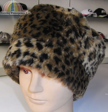 faux leopard fur fashion beanie hats