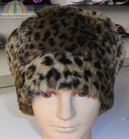 faux leopard fur fashion beanie hats