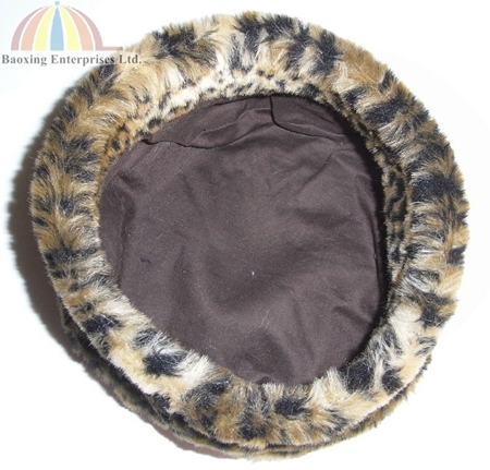 faux leopard fur fashion beanie hats