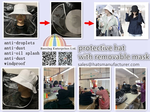 prevention hat with removable TPU mask