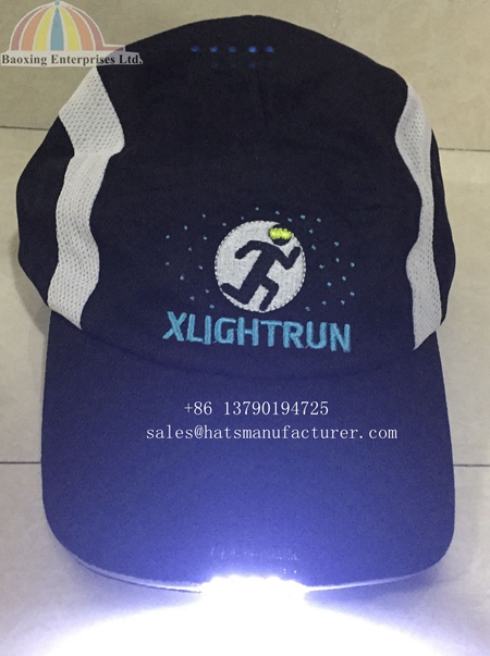 customized marathon runners caps with LED lights