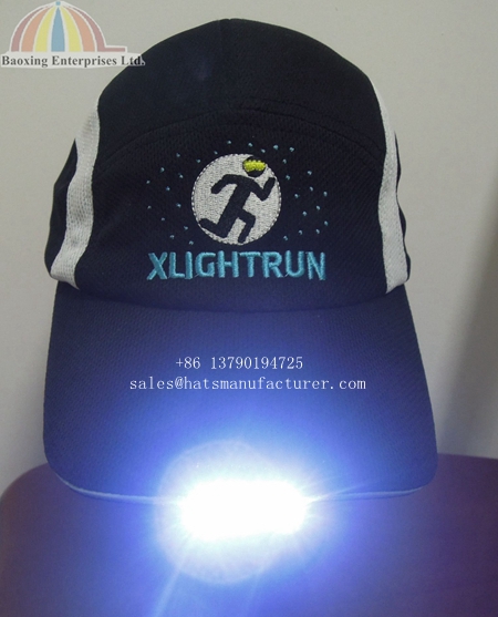 customized marathon runners caps with LED lights