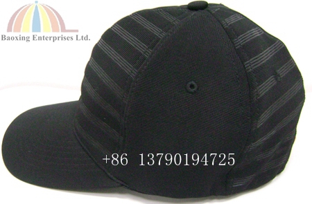 embossed ottoman polyester flex fitted cap