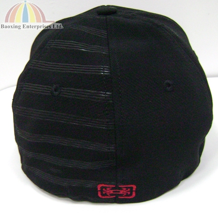 embossed ottoman polyester flex fitted cap