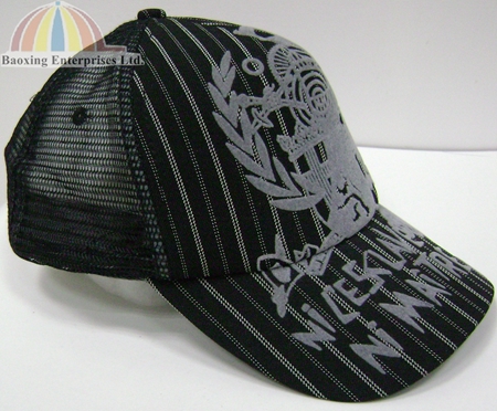 custom trucker cap with flock printing