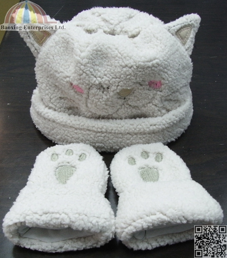 winter infant newborn baby hat mittens