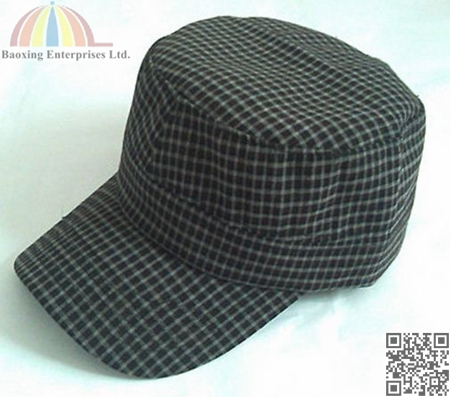 vintage checks military hat