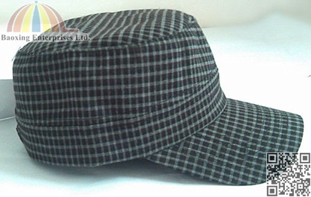 vintage checks military hat