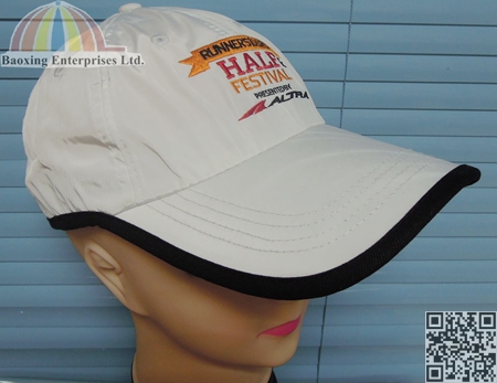 custom logoed marathon runners cap