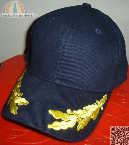 cotton 6 panels baseball cap with olive leaf