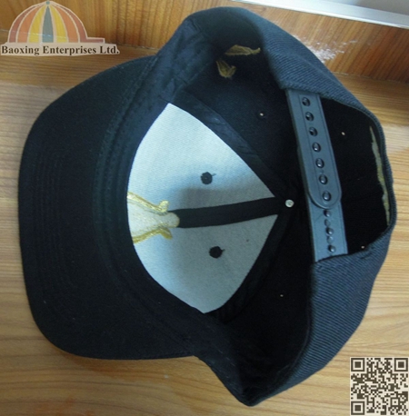 metallic embroidery black snapback caps
