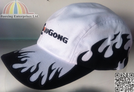 custom branded flames embroideri baseball caps