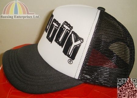 custom logo flock imprint trucker hat