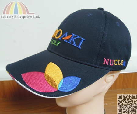 custom 3-colour sandwich golf cap ball hat