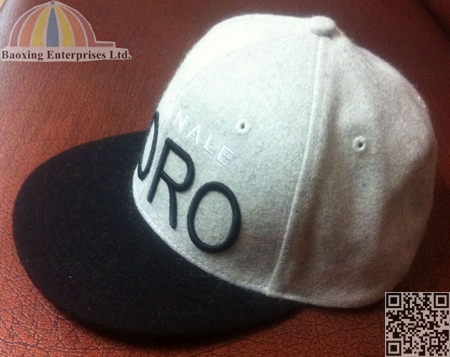 wool acrylic flat peak cap hip hop hat