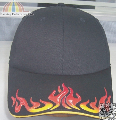 custom high frequency imprint flames baseball cap