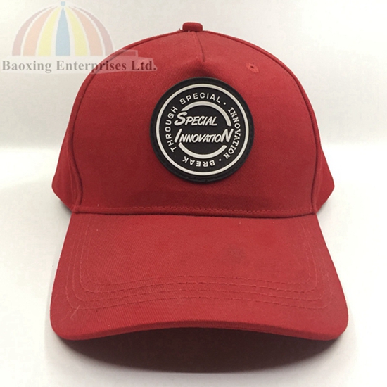 customized rubber patch promotional baseball cap