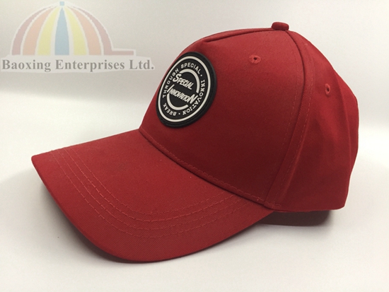 customized rubber patch promotional baseball cap