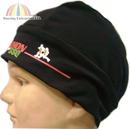 custom marathon running beanie hat